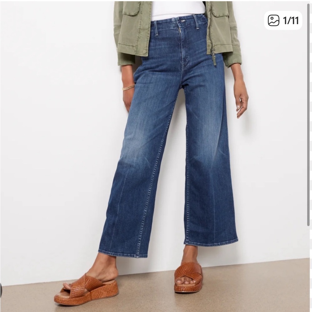 MOTHER The Major Zip Flood Wide Leg Jeans